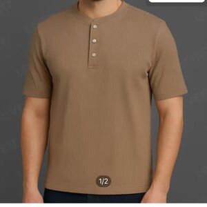 Kenneth Cole Brown Short Sleeve Henley
